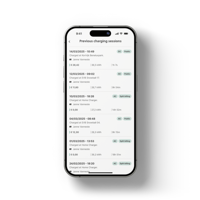 App charging session